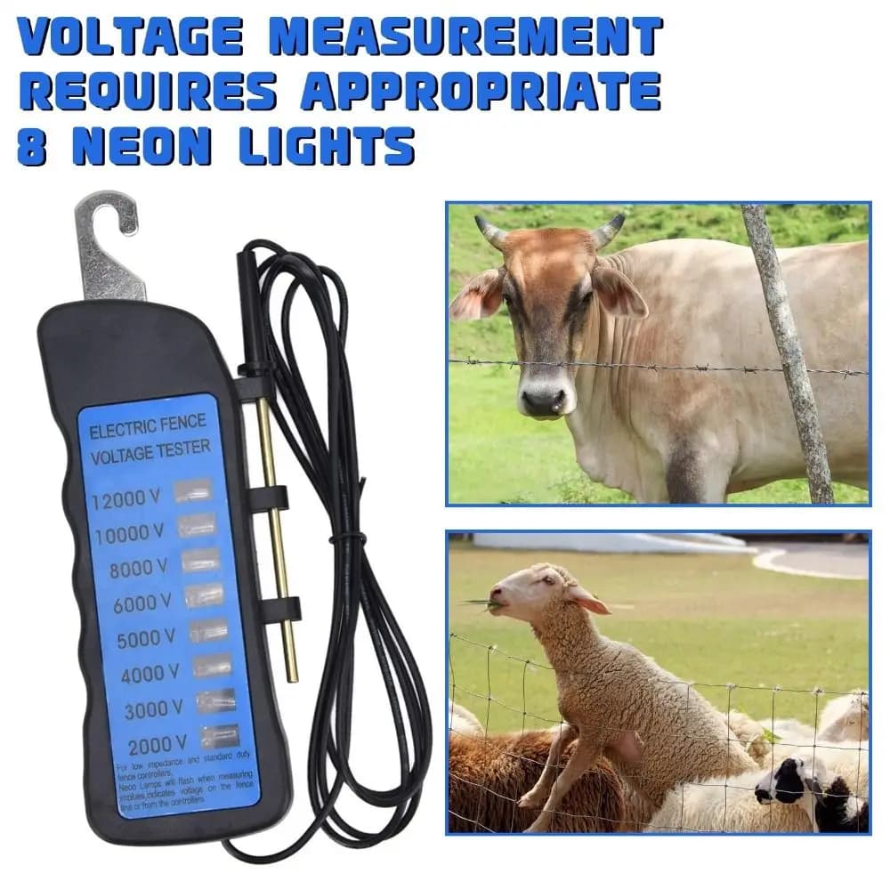 Testeur de clôture électrique portable 12KV avec affichage numérique