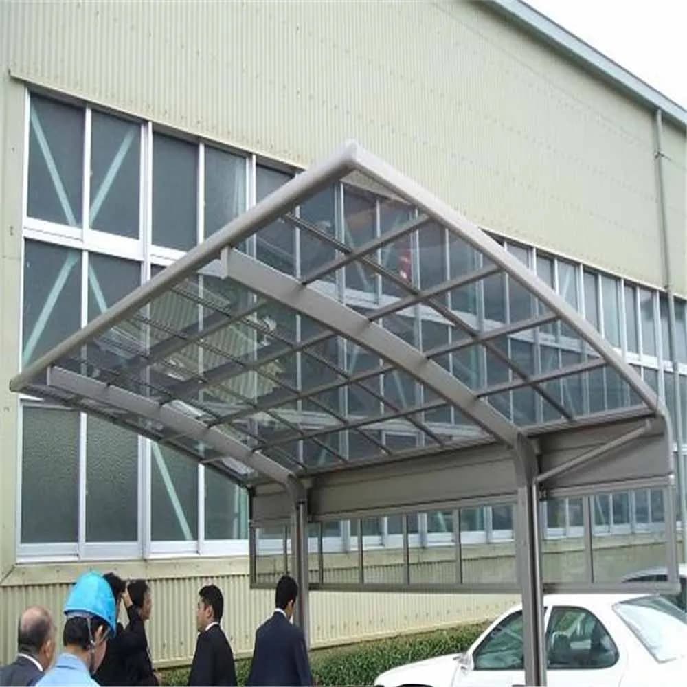 Carport moderne auvent en polycarbonate – Pare-soleil à cadre en aluminium étanche pour allée ou jardin