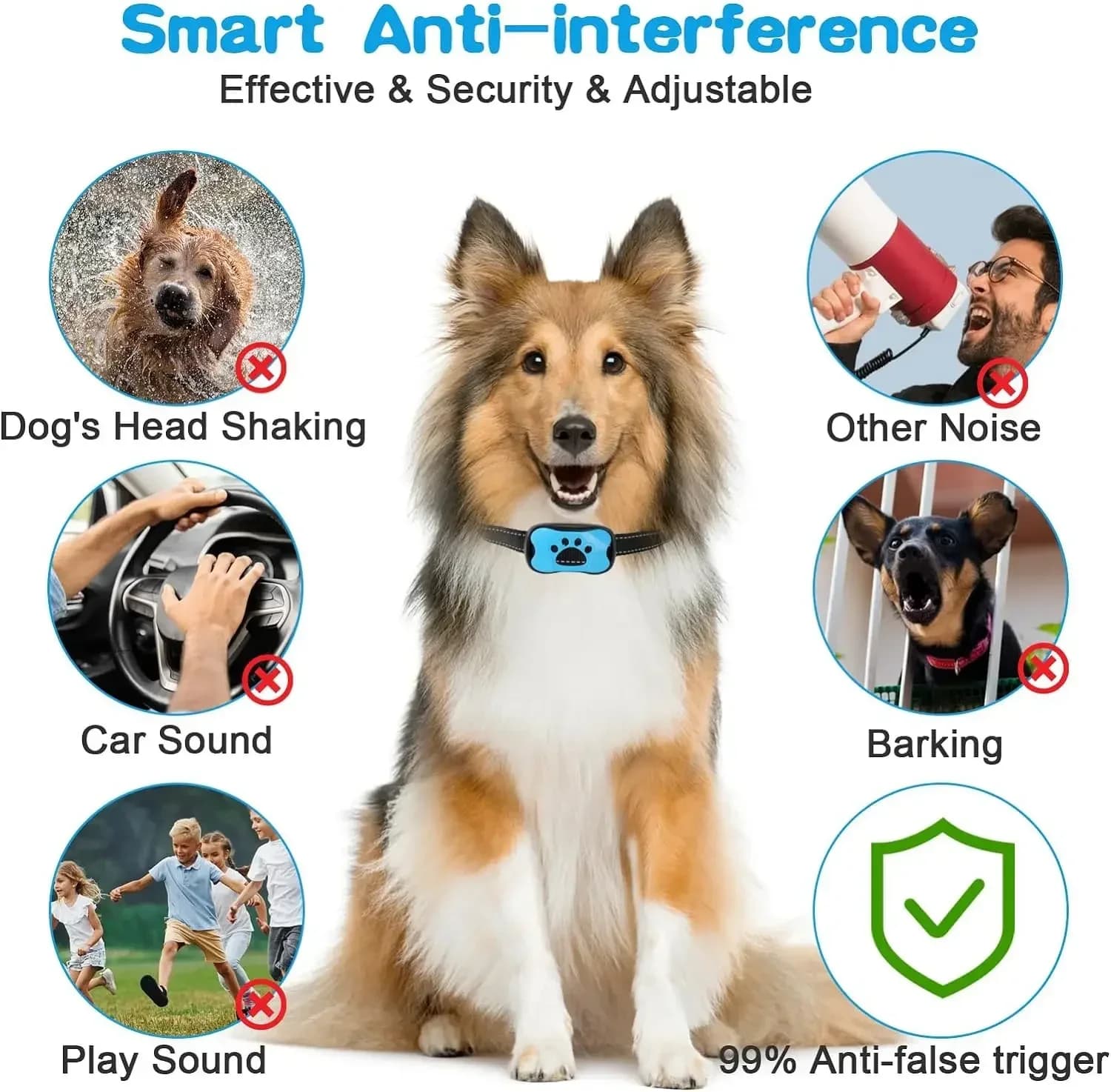 Dispositif Anti-aboiement pour chien de compagnie, collier d'entraînement pour chiens, Rechargeable par USB, Anti-aboiement ultrasonique, Vibration