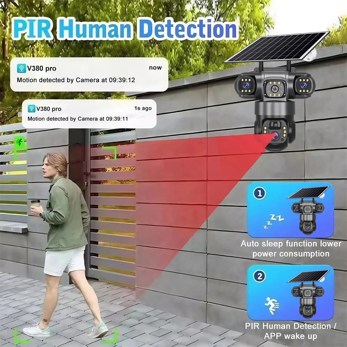 Caméra IP PTZ à trois objectifs 15MP 8K