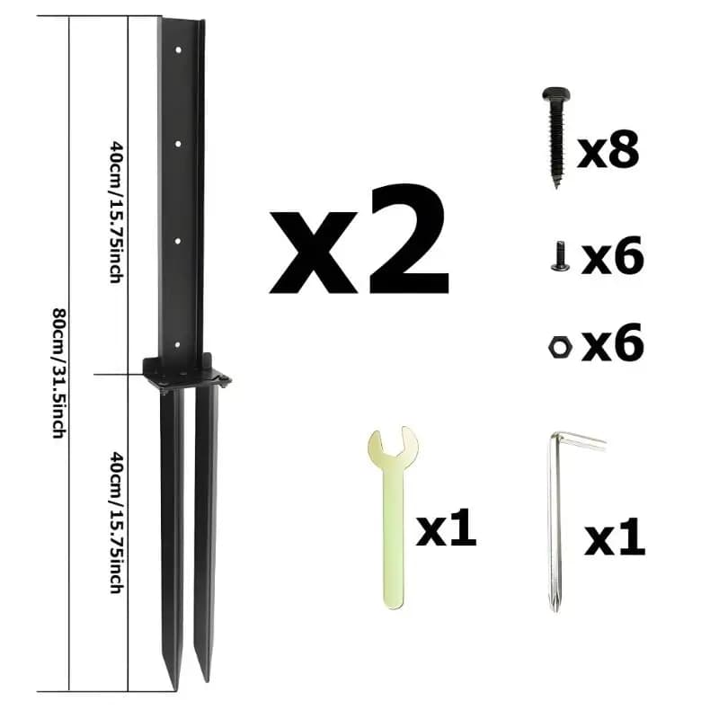 Ensemble fixation poteaux clôture durables