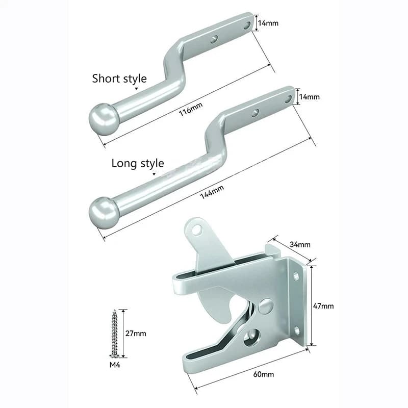 Loquet de Porte de Clôture en Acier au Carbone