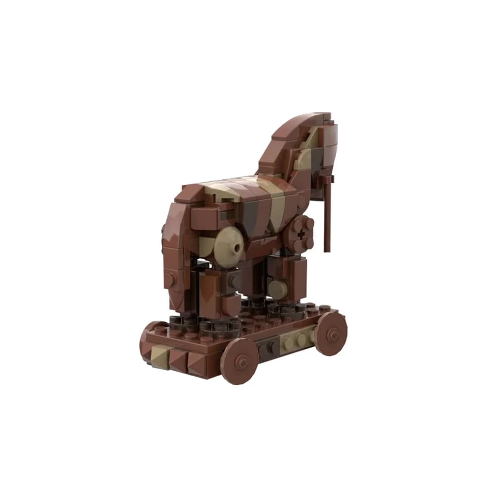 Gobricks MOC musée cheval de troie briques modèle grec Doureios hippopotames troie bois cheval construction Blcoks jouets cadeau
