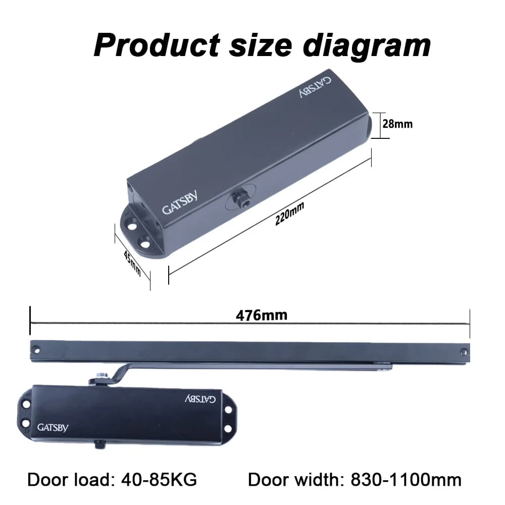 Ferme-porte de type rail de guidage de porte en alliage d'aluminium