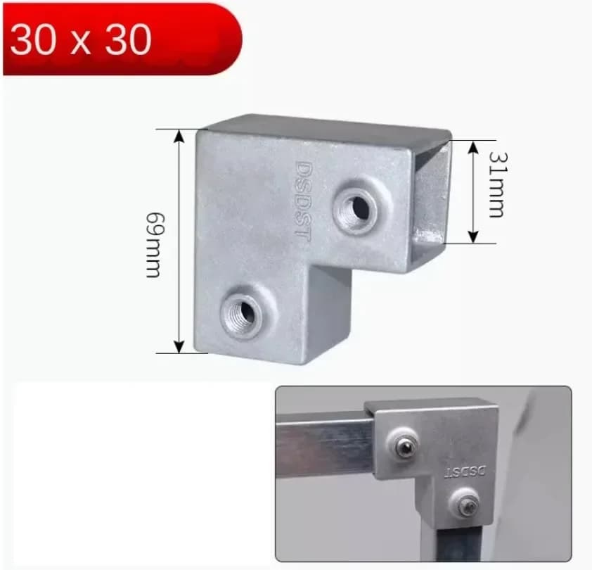 Pièce de connexion de Tube carré OD 30x30mm