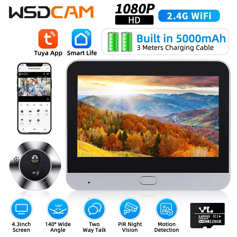 Wsdcam-Sonnette vidéo WiFi 1080P