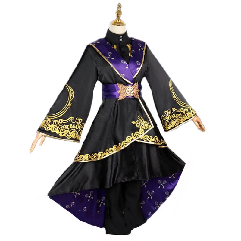 Costume de Cosplay énigme, cape fantaisie noire, Costume de fête de carnaval, uniforme d'halloween
