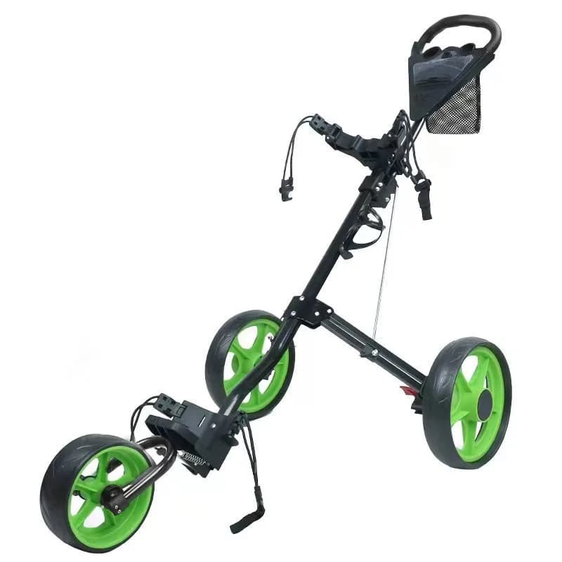 Chariot de golf à 3 roues en aluminium, pliable, léger, chariot de golf portable, chariot de golf à pousser/tirer à la main avec cadre durable