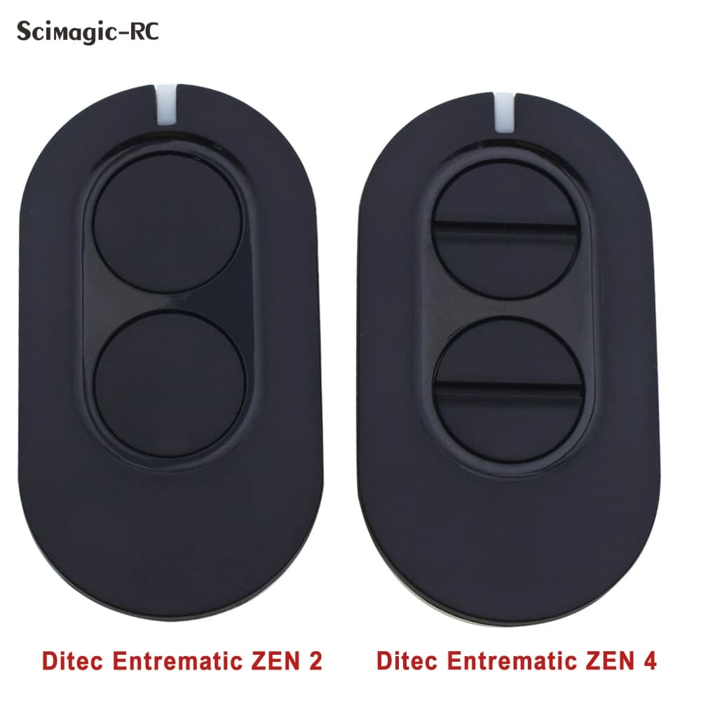Télécommande de porte de garage Entrematic Zen 2 / Zen 4 noire à 2/4 boutons 433 MHz à code roulant compatible avec GOL4