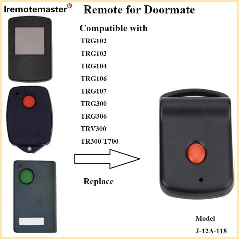 8 Dip Switch Remote pour Doormate Tiltamatic TRGknit T700 TRG-306 TRG102 Porte de garage Télécommande 303Mhz