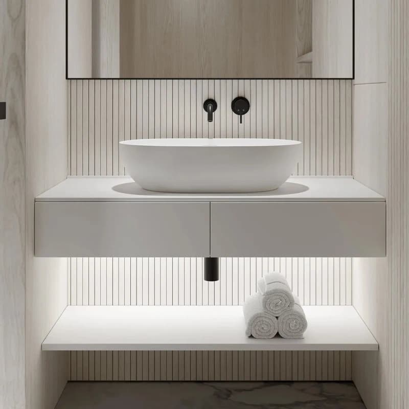 Armoire de salle de bains moderne, lavabo de comptoir de Style minimaliste, armoire de salle de bains pour prix de gros d'usine