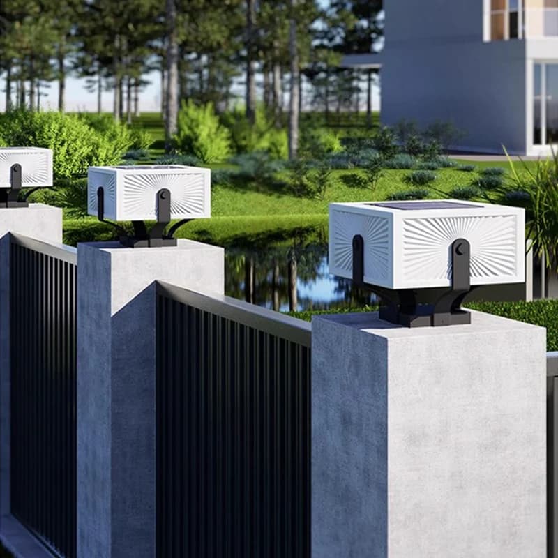 Pilier solaire lumières décor à la maison Villa mur LED lampe extérieure étanche moderne porte jardin éclairage énergie solaire Super lumineux porte