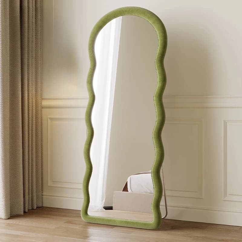Miroir de vanité d'affichage moderne, Design de salle de bains, miroir de vanité sur pied, ornements nordiques horizontaux, accessoires de maison