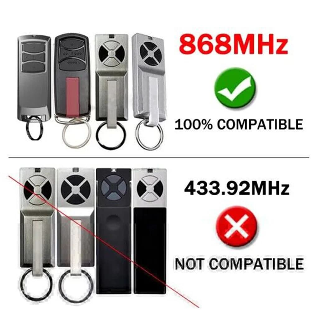 868MHz TX4EVF TX2REV TX4REV TX4REVF porte télécommande ouvre-porte de Garage émetteur manuel porte-clés