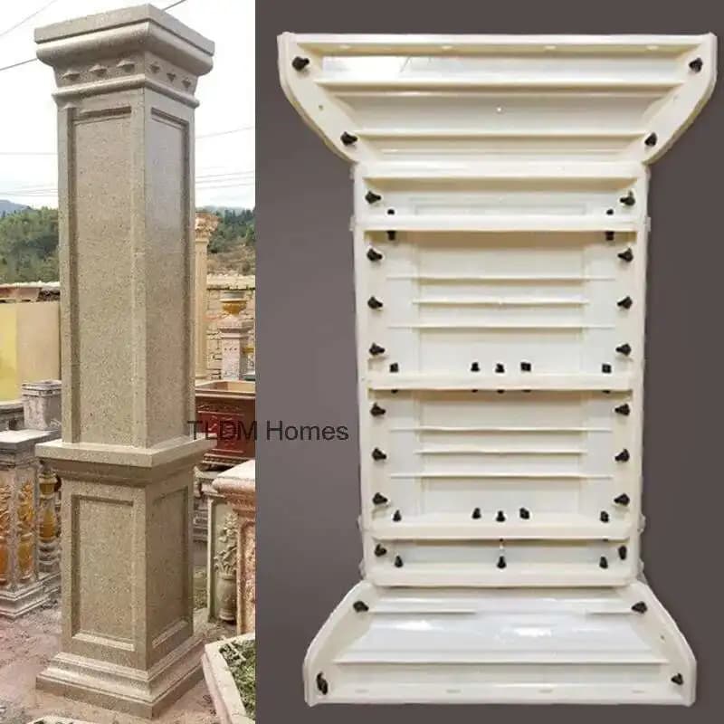 Porte de pilier de colonne d'angle, Base de pied de colonne romaine, moule de pilier carré chinois, moule de construction de garde-corps de balcon en ciment