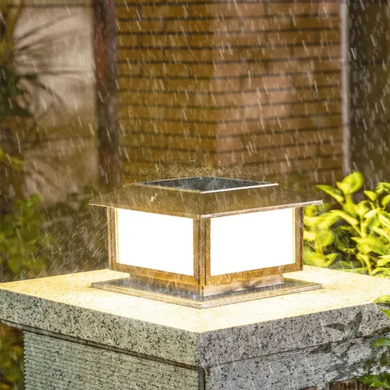 Lampes solaires pour portail de cour, étanches, pour extérieur, avec éclairage et connexion électrique, pour poteaux de clôture et de toit domestiques