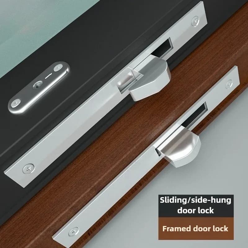 1 ENSEMBLE Serrure à crochet pour porte coulissante en alliage d'aluminium