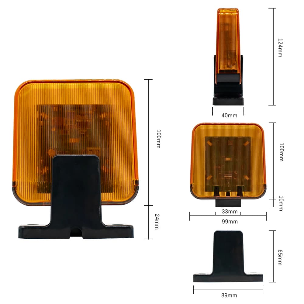 Lampe d'alerte clignotante DC12V à 265VAC pour ouvre-porte de garage automatique à portail battant (sans son)