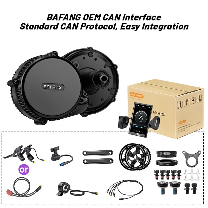Kit de conversion de vélo électrique Bafang Mid Drive Motor Kit CAN BUS sans batterie BBS02B 48V 750W 500W 350W 250W 500W 36V 250W