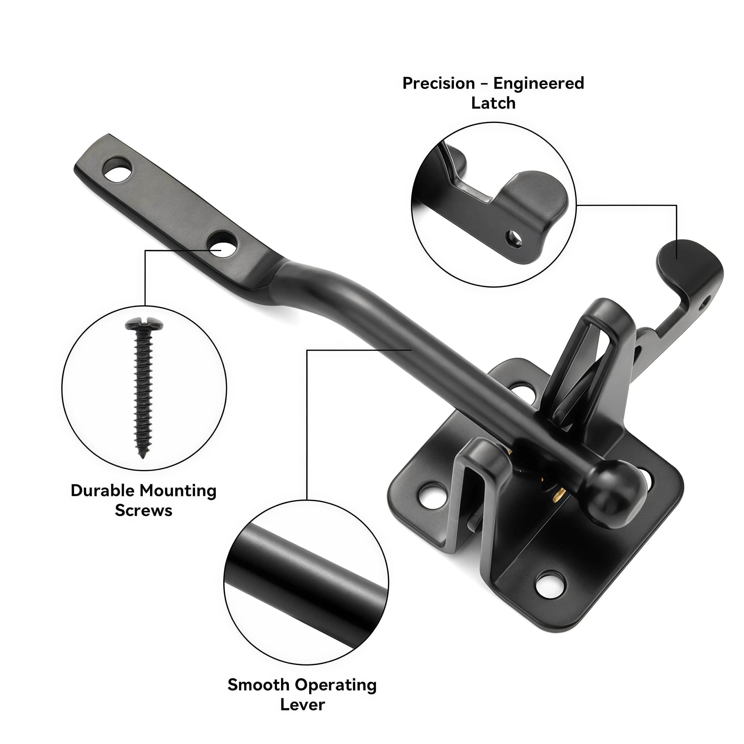 Loquet de portail automatique avec boulon pour clôture de pâturage