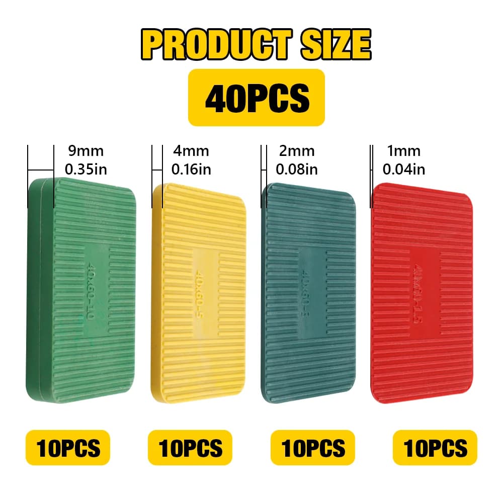 Lot de 40/80 pièces de patins d'installation en plastique pour portes et fenêtres
