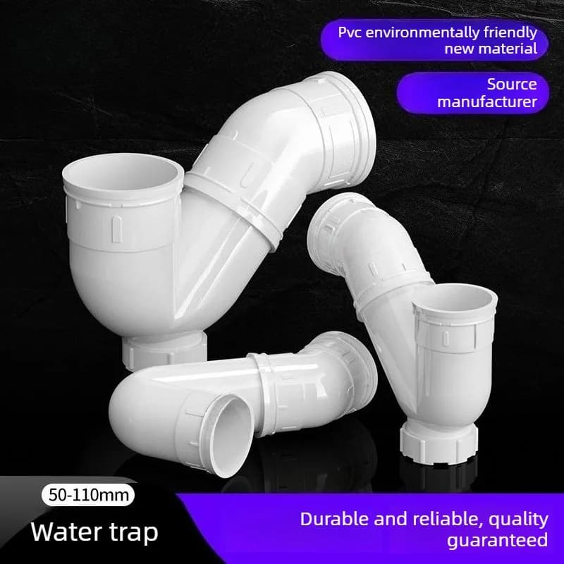 Siphon anti-odeur en PVC pour tuyau d'eau, raccord non-évacuant 50/75/110/160mm