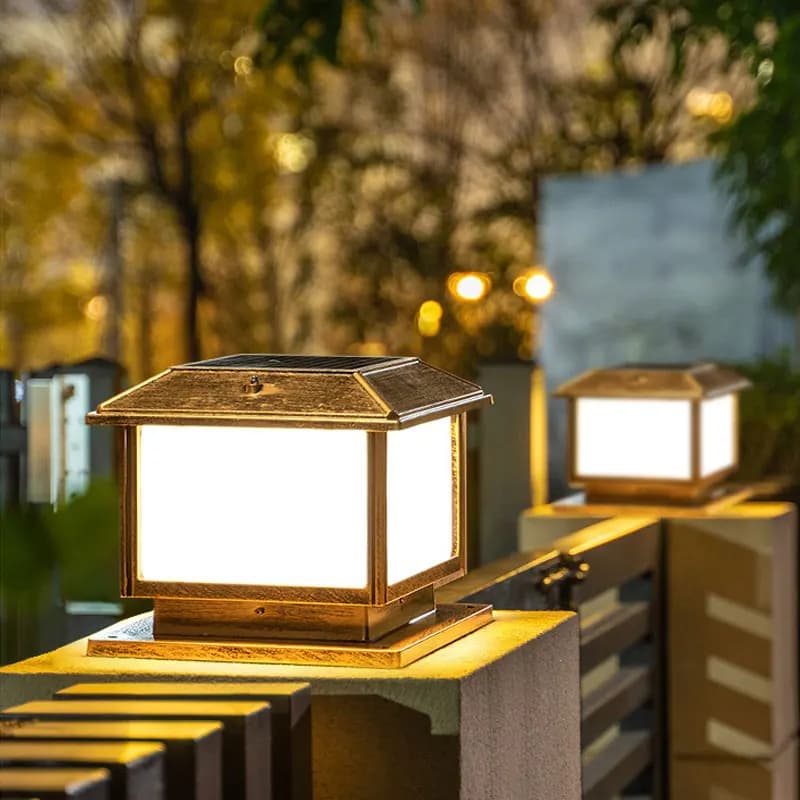 Lampes solaires pour portail de cour, étanches, pour extérieur, avec éclairage et connexion électrique, pour poteaux de clôture et de toit domestiques