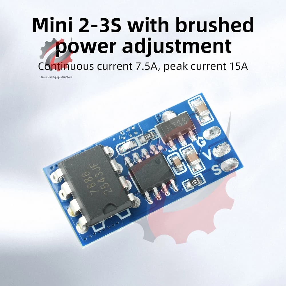 Contrôleur de voiture RC compact et léger 2S 3S 7.5A avec frein, ESC brossé bidirectionnel, protection quadruple sécurité