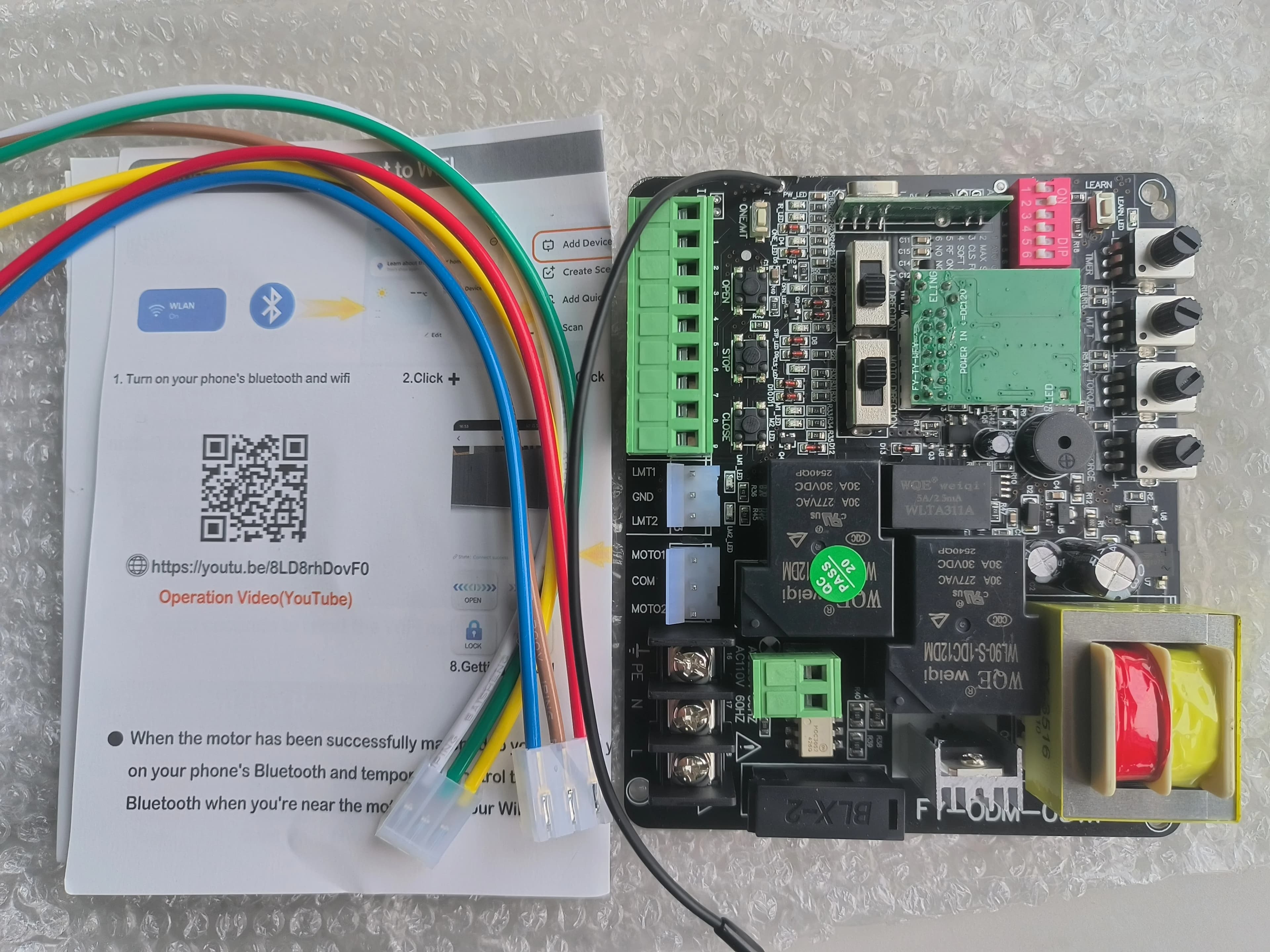 Tuya WiFi porte coulissante 220V PCB pas de fin de course NC est compatible avec universel peut arrêter lentement 
