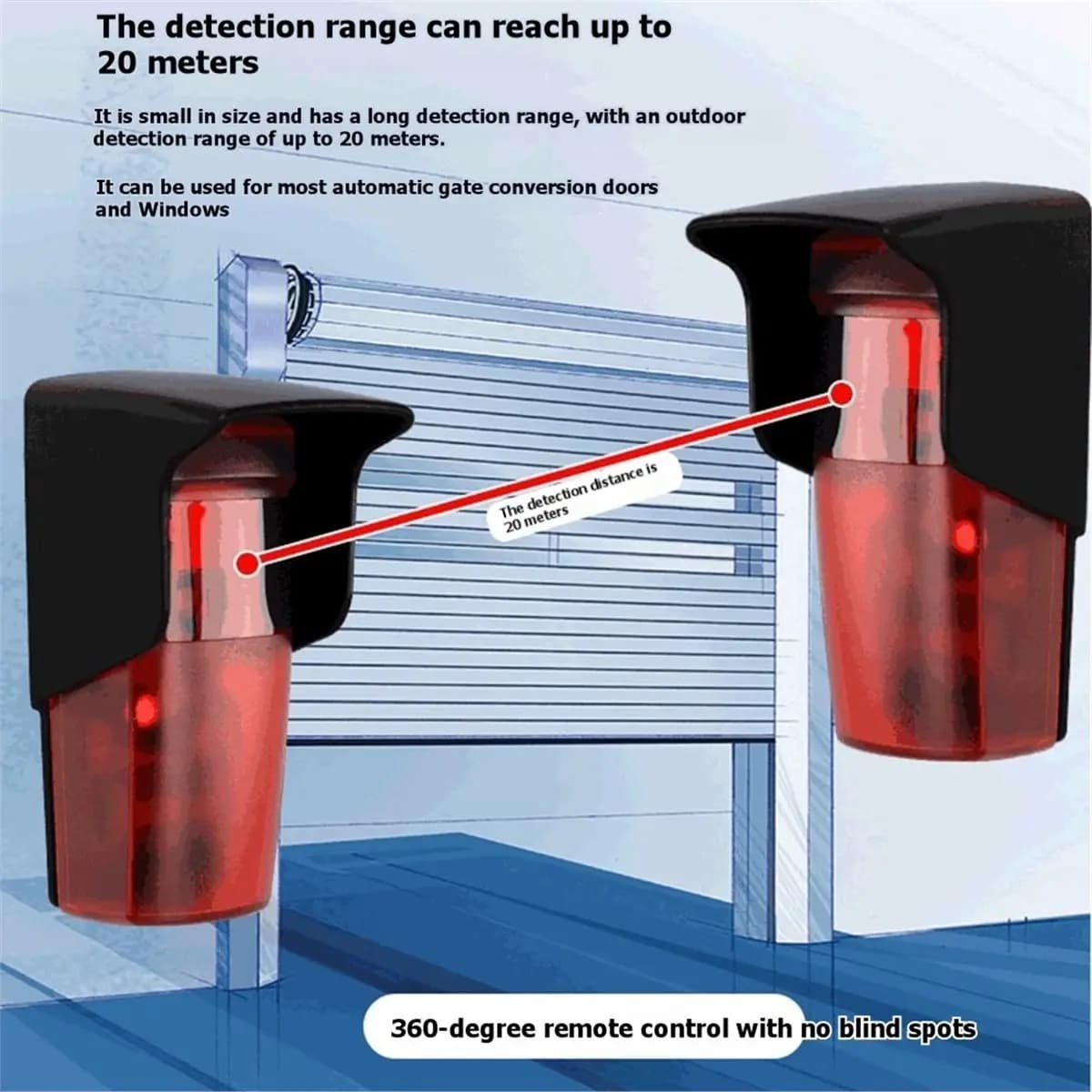 Fitfit 7m Photocellule infrarouge réfléchissante pour ouvre-porte de garage coulissant