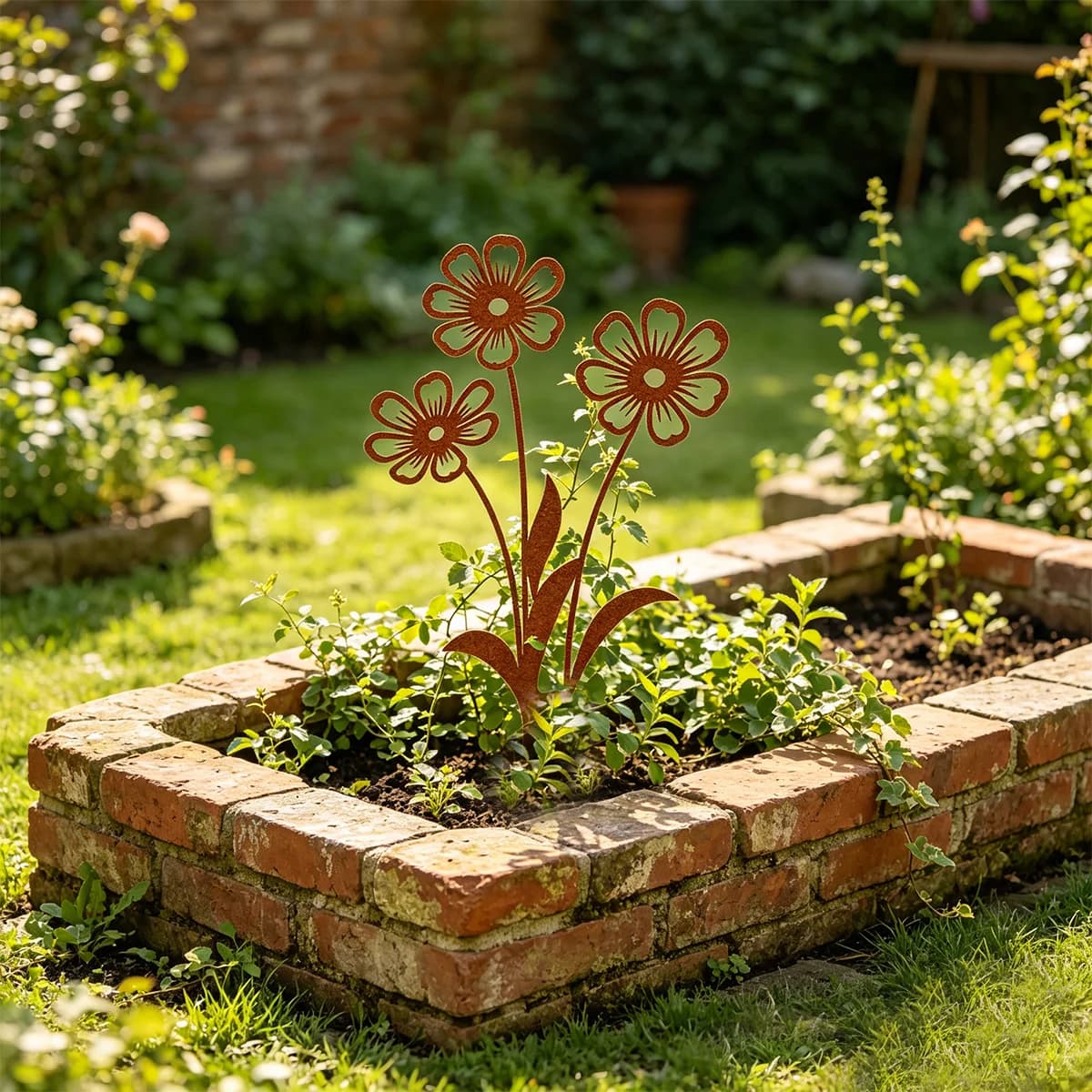 1 piquet décoratif de jardin en fer forgé