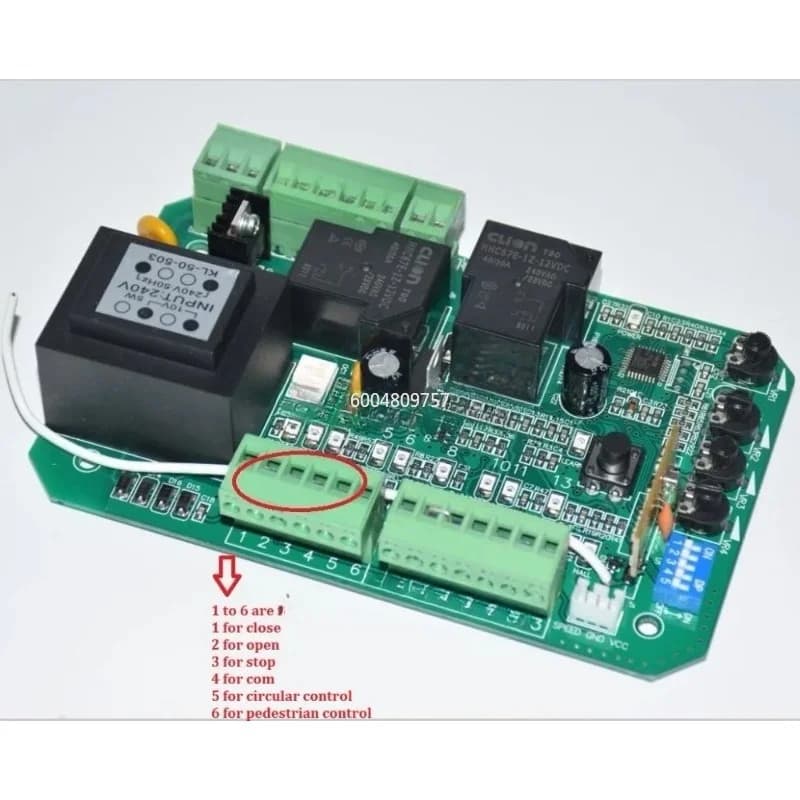 Carte de commande de circuit imprimé (PCB) pour moteur d'ouvre-porte coulissante PY600acn avec interrupteur de fin de