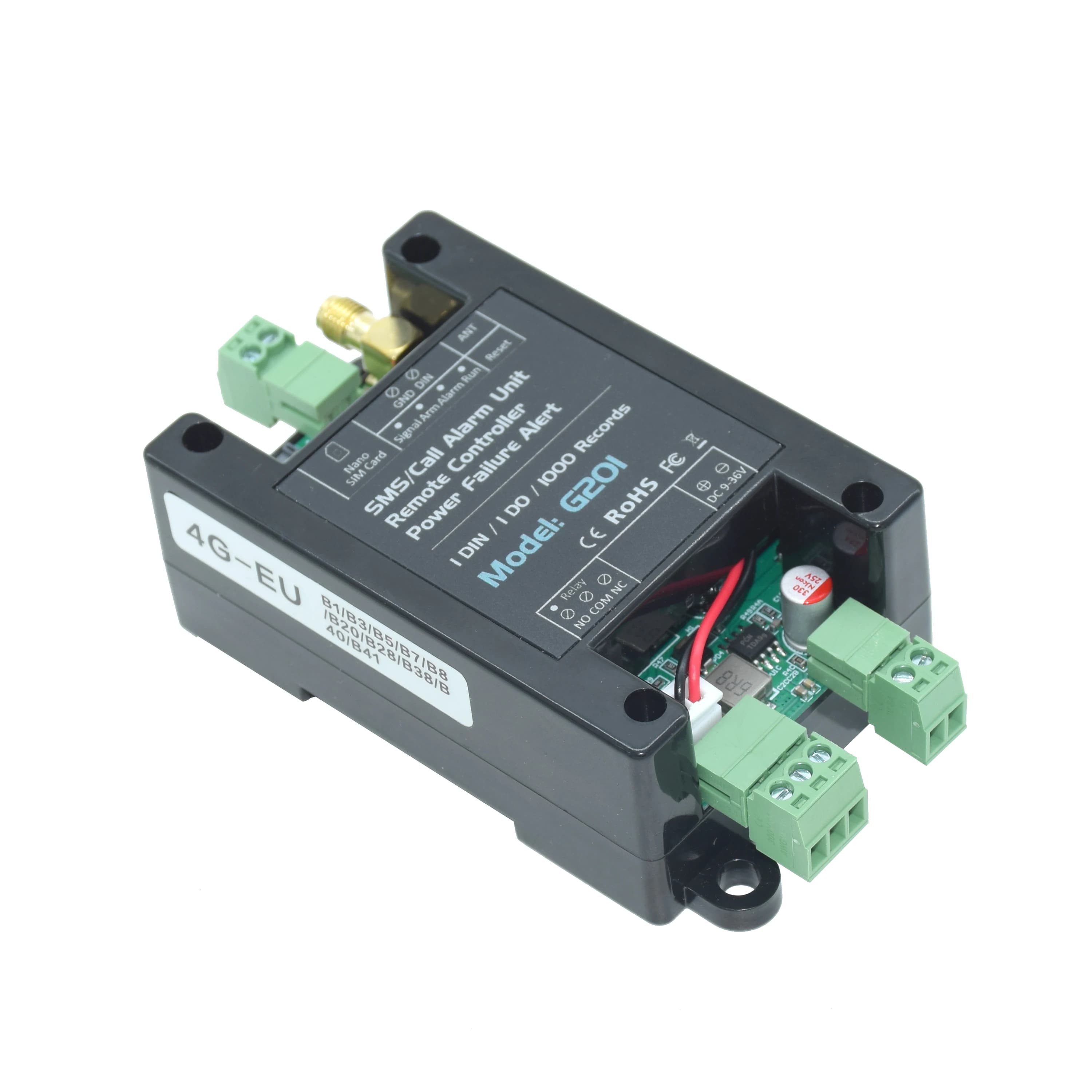 Ouvre-porte intelligent GSM SMS/Appel 4G / Alarme de surveillance environnementale G201 avec télécommande