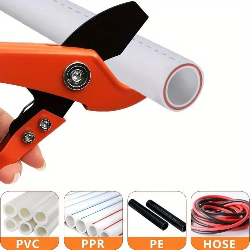 1 pièce Coupe-tuyaux PVC robuste et ergonomique, Cisaille à tuyaux pour PVC, PU, PP, PE, Outil à main pour plombier