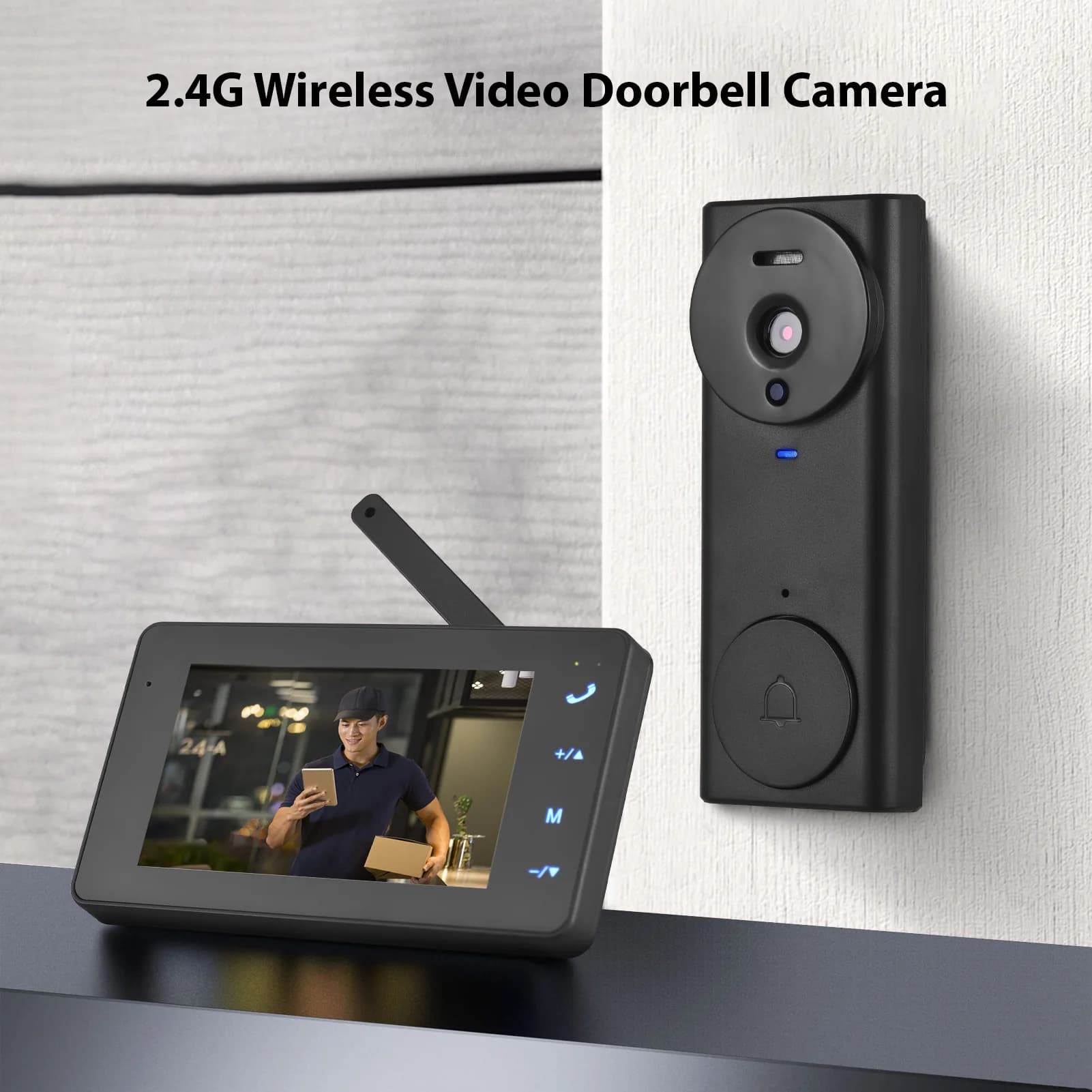Caméra de sonnette vidéo sans fil avec affichage de moniteur