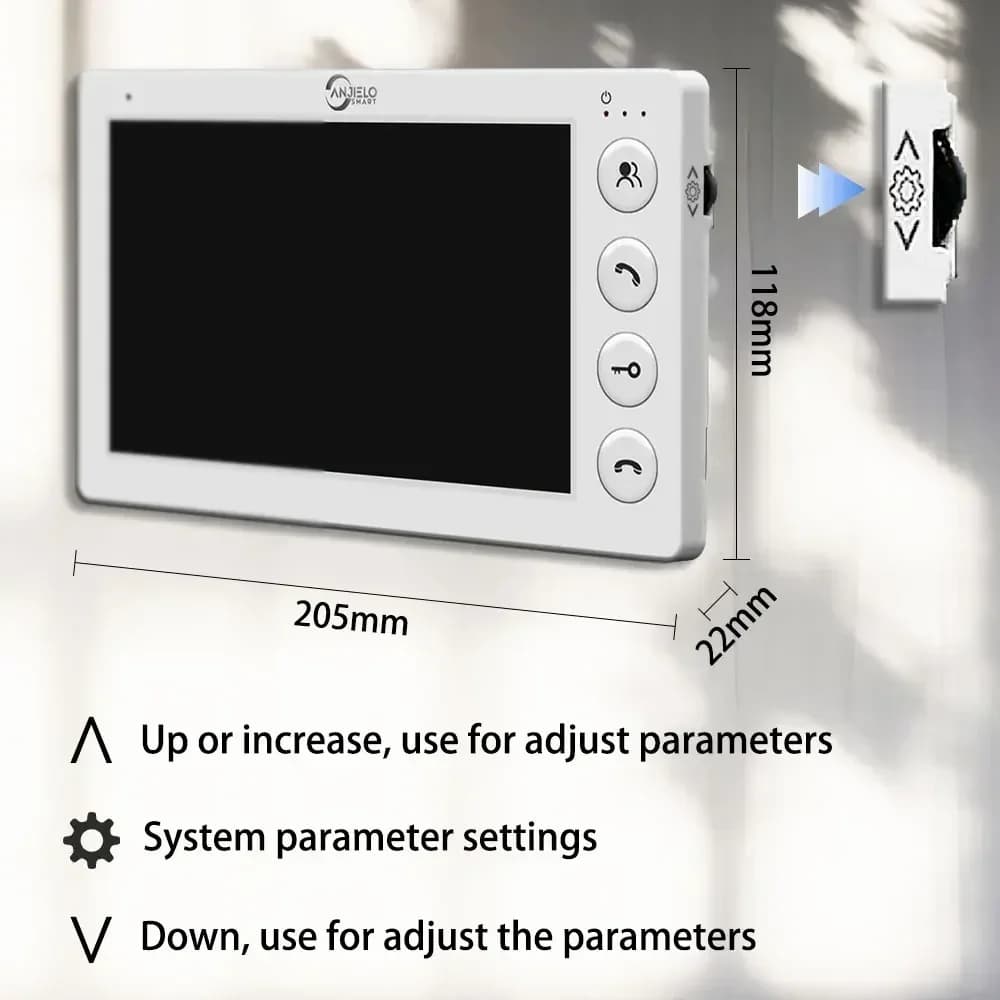 Interphone vidéo intelligent ANJIELO pour 2/3/4 appartements avec déverrouillage par carte RFID