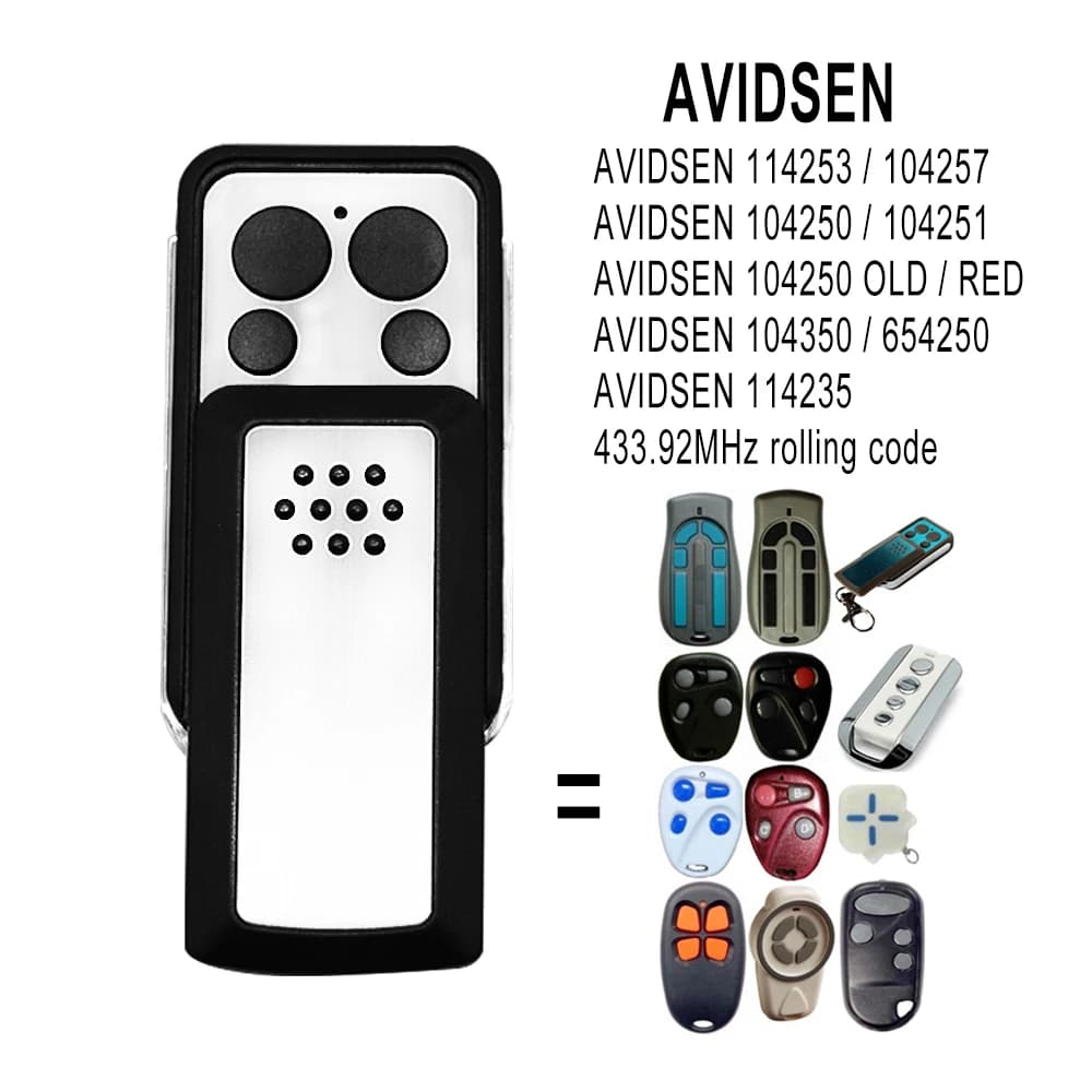 3pc Avidsen 114253 Télécommande de porte de garage 433Mhz
