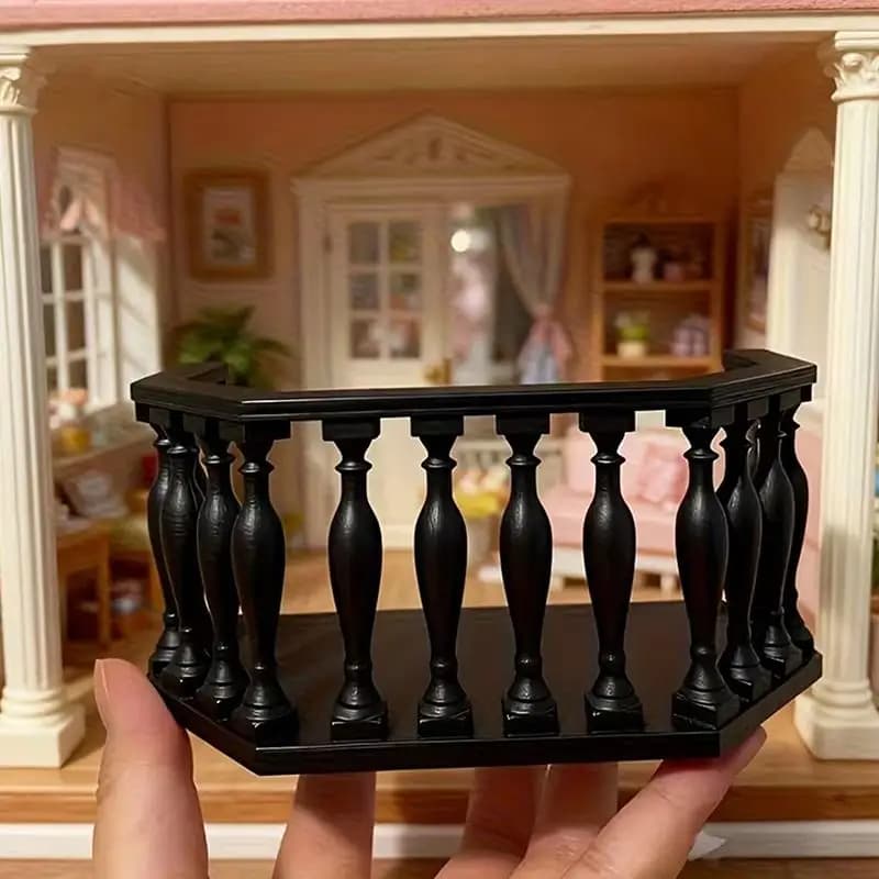 Balcon miniature pour maison de poupée avec balustrade, balcon européen adapté aux collectionneurs, scènes miniatures, accessoires de maison de poupée DIY