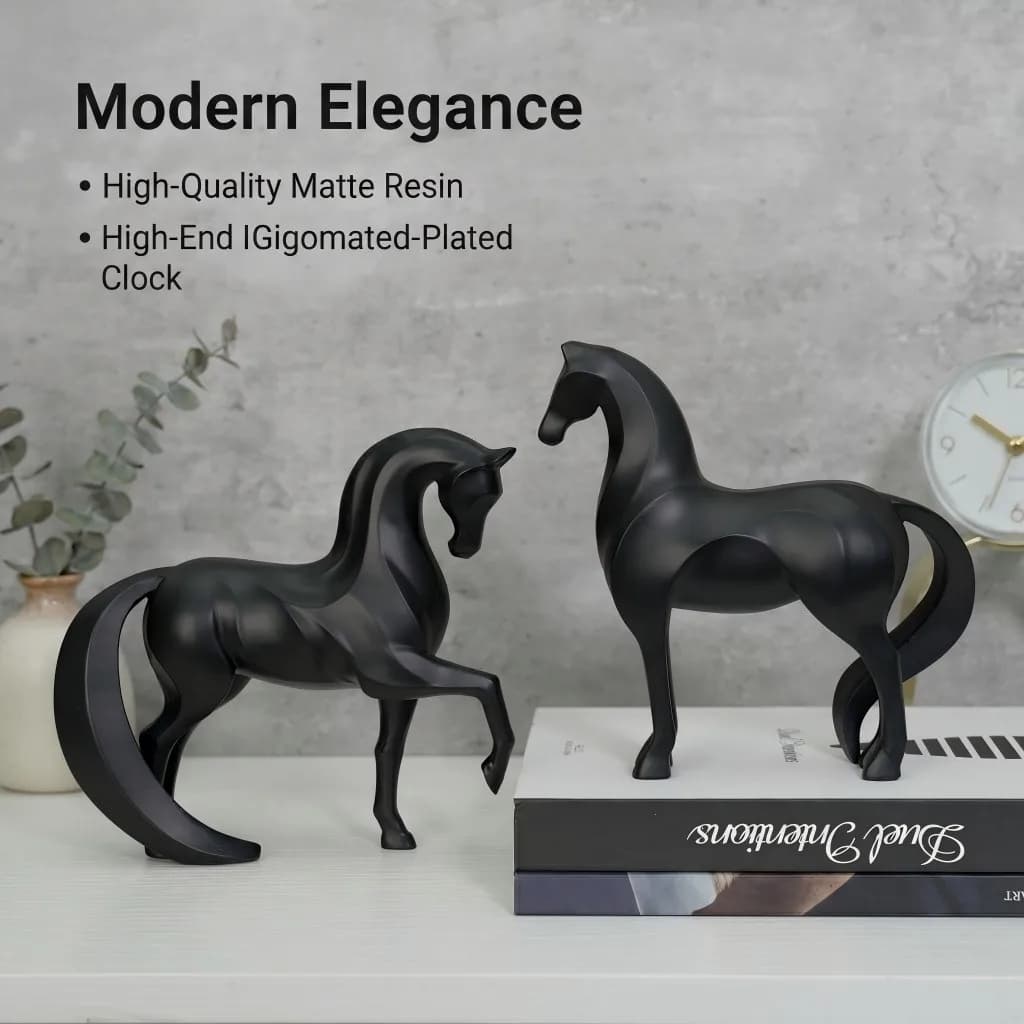 Statue de cheval géométrique en résine, artisanat moderne, figurine animale, décoration nordique pour la maison, ornement de luxe pour salon, bureau, bureau à domicile, cadeau artistique