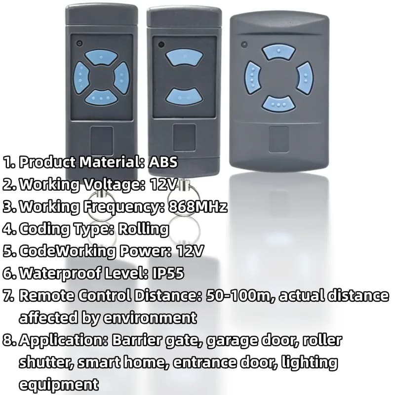 Télécommande HORMANN 868 MHz HSM4 HSM2 HS2 HS4 HSE2 HSE4 HSZ1 HSZ2 HSP4 pour porte de garage