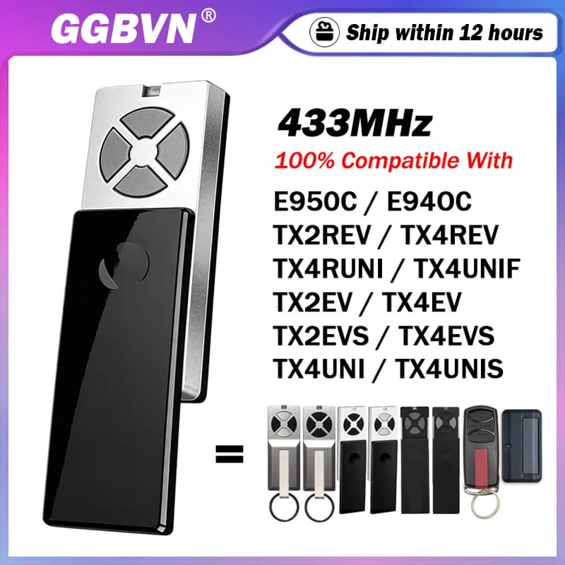 Pour télécommande de garage / portail CHAMBERLAIN TX4RUNI TX2REV TX4REV E950C E940C LiftMaster TX4UNI TX2EV TX4UNIF TX4UNIS 433 MHz