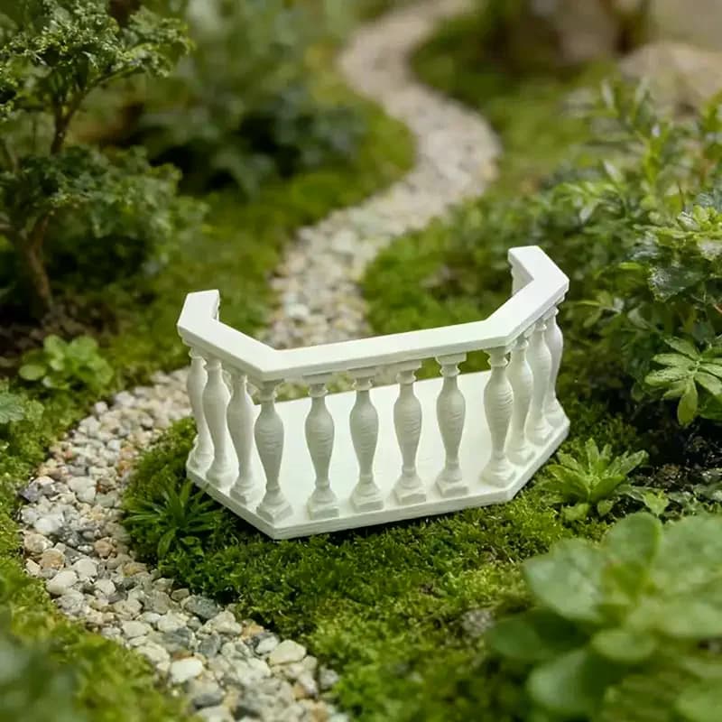 Balcon miniature pour maison de poupée avec balustrade, balcon européen adapté aux collectionneurs, scènes miniatures, accessoires de maison de poupée DIY