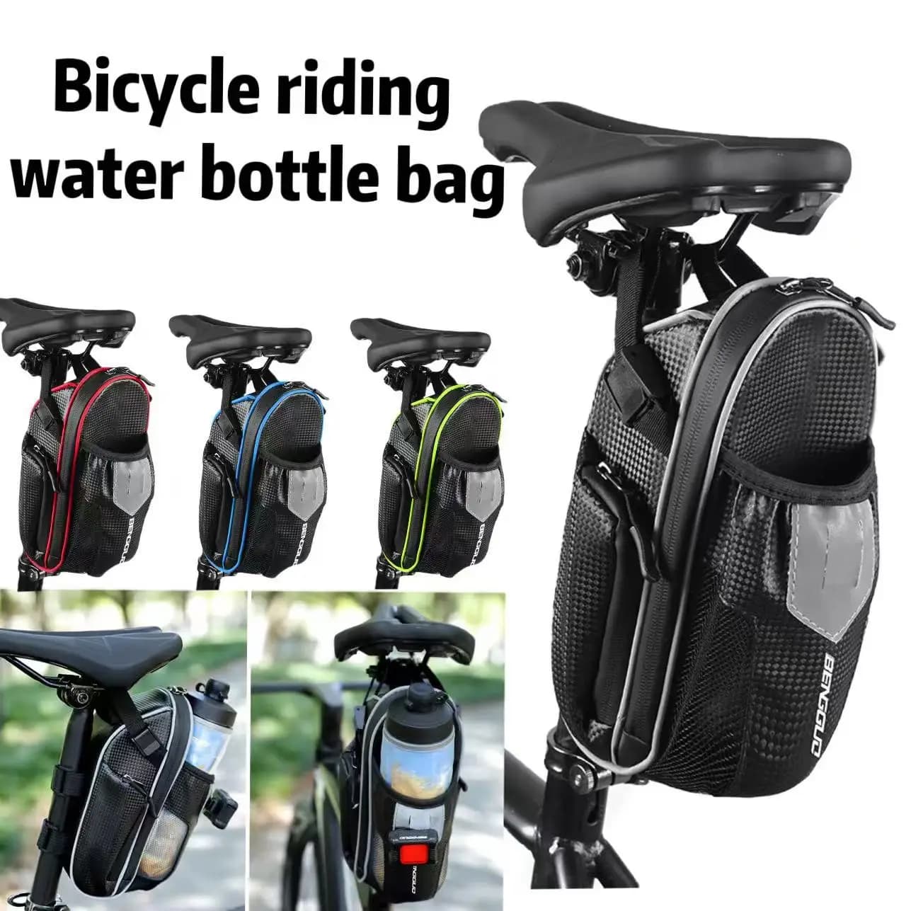 Sacoche de selle arrière pour vélo, sacoche de bidon d'eau, sacoche de selle pour VTT et vélo de route