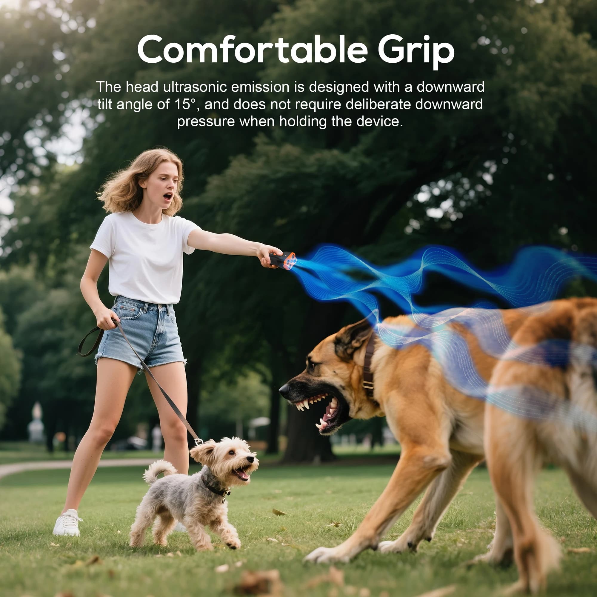 Dispositif anti-aboiement pour chien, 4x ultrasons anti-aboiement, modes d'entraînement, portée de 15 m, fini les aboiements intérieurs et extérieurs, correction du comportement