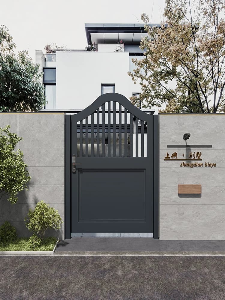 Porte de cour de jardin en alliage d'aluminium
