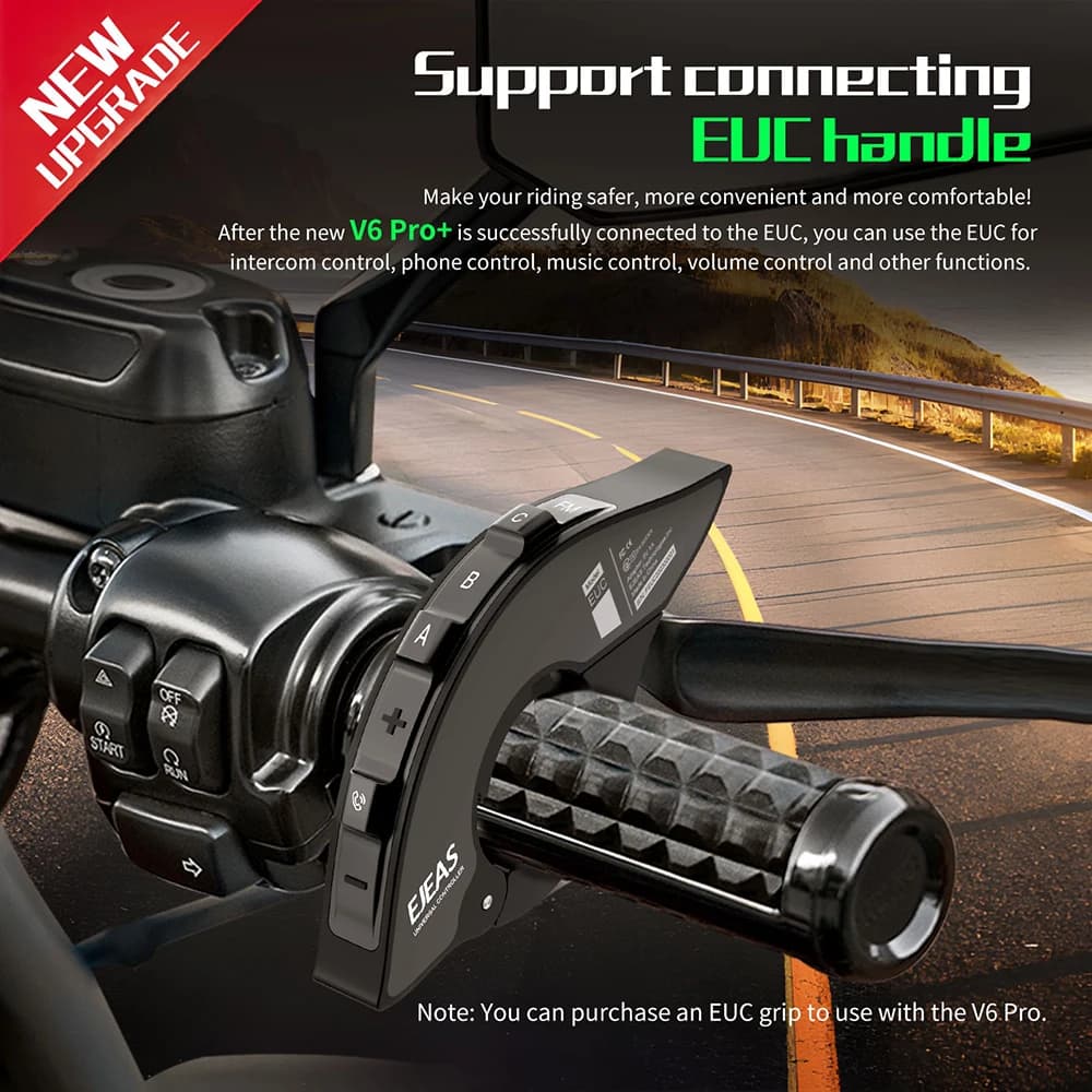 EJEAS V6 PRO +/PLUS casque de moto Bluetooth talkie-walkie 6 cavalier Distance 800 mètres étanche IP67