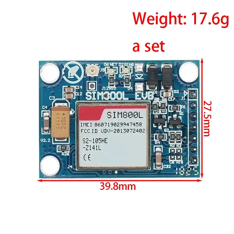 Module SIM800L données SMS GSM GPRS 4 fréquences disponibles port série 5V