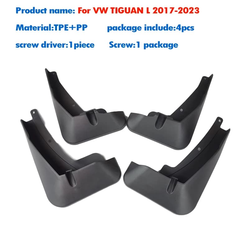 Pour Volkswagen TIGUAN L Garde-boue Pare-boue Protection Anti-éclaboussures Accessoires Auto 4 pièces 2017 2018 2019 2020 2021 2022 2023