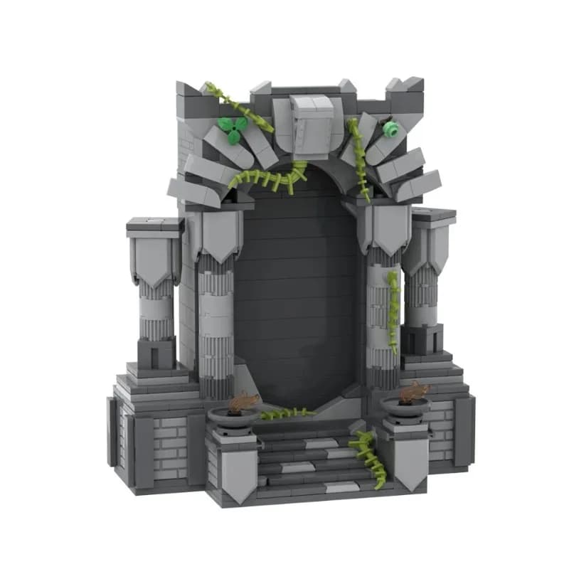 491 pièces MOC - Modèle de briques Portail Oublié - Pièce de terrain animée pour votre univers fantastique - Blocs de construction