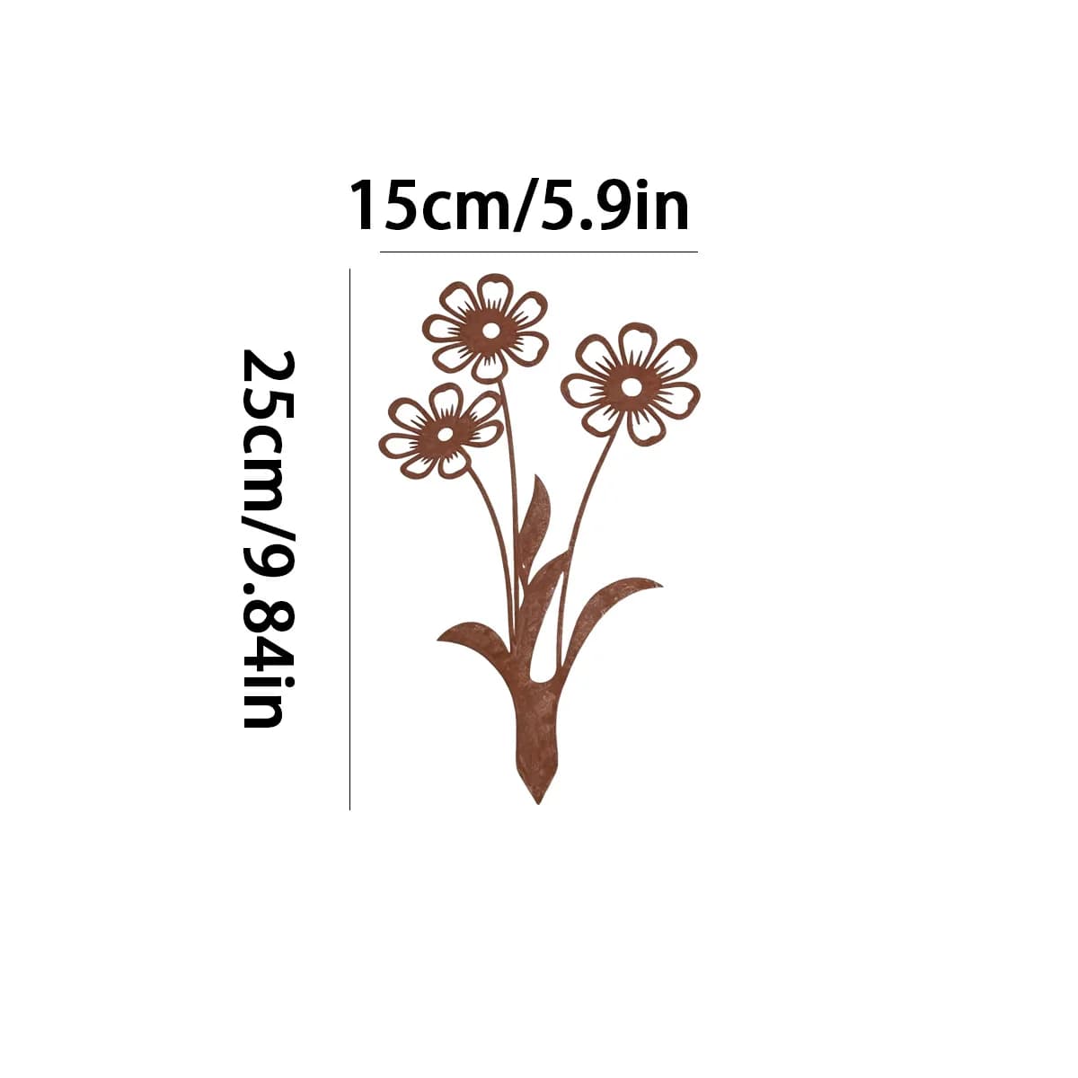 1 piquet décoratif de jardin en fer forgé